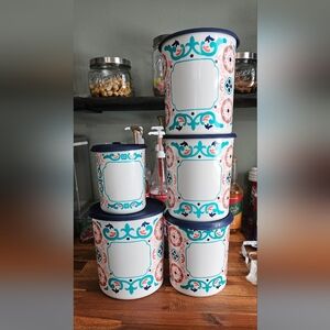 Tupperware  5 peice Canister set. Limited edition